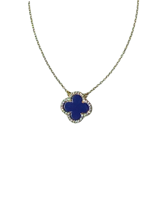 Authentic Designer Blue Clover Necklace